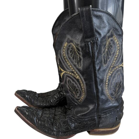 Botas Artillero Leather Cowboy Boots Men’s 27 / US 9 Alligator Print Western - Picture 1 of 12